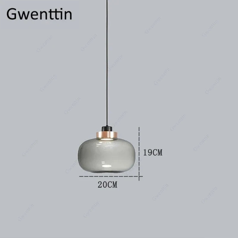 Smoked Gray Glass Pendant, view 8