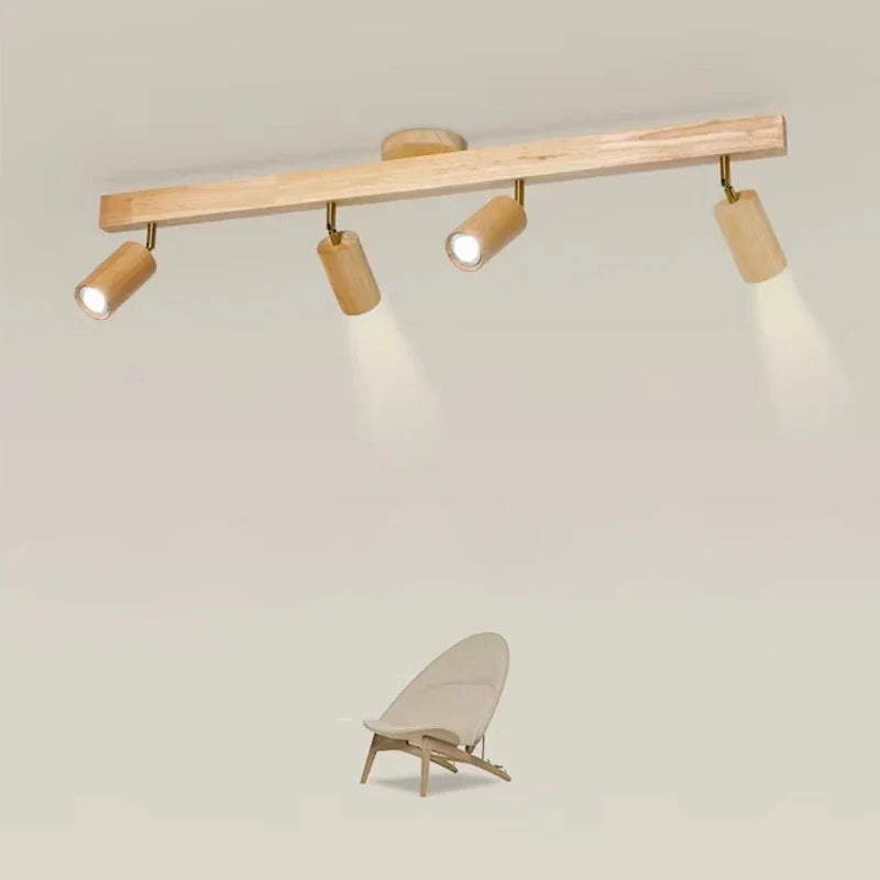 Wood track ceiling light