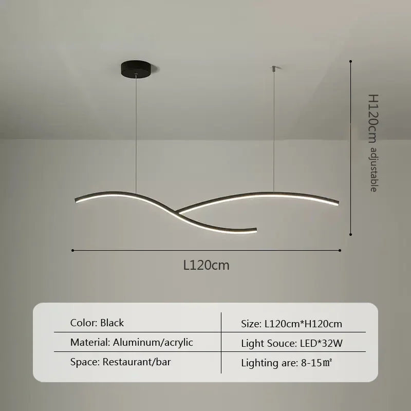 Acrylic Linear LED Pendant, view 7