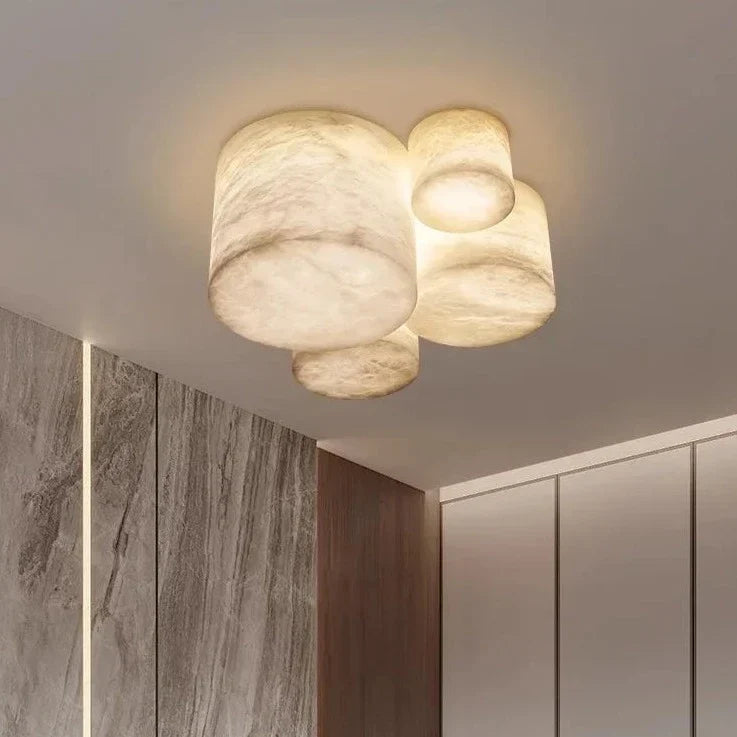 Compact marble ceiling light