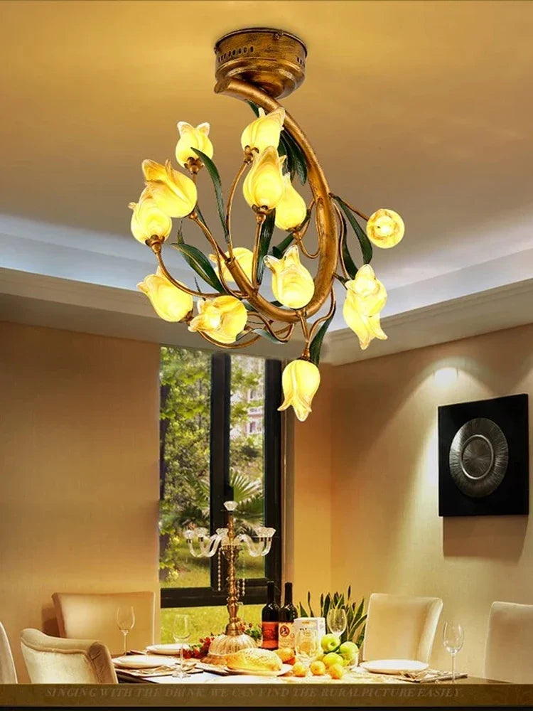 Tulip glass ceiling light