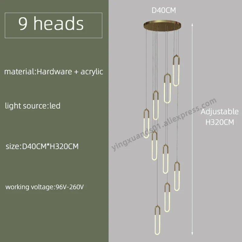 Nordic Loft LED Chandelier, view 13