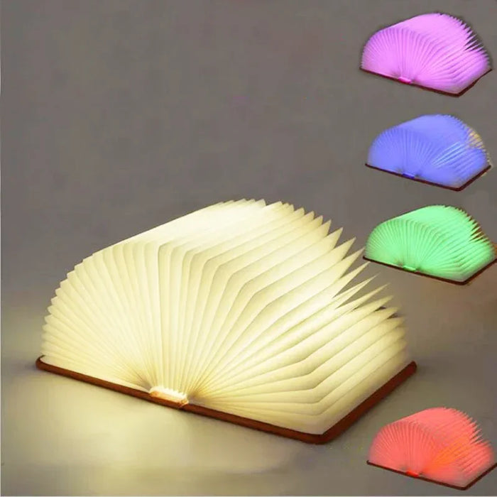 Wood book lamp