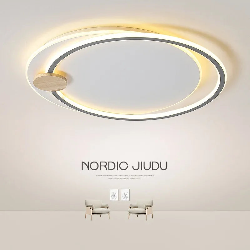 Round gray ceiling light