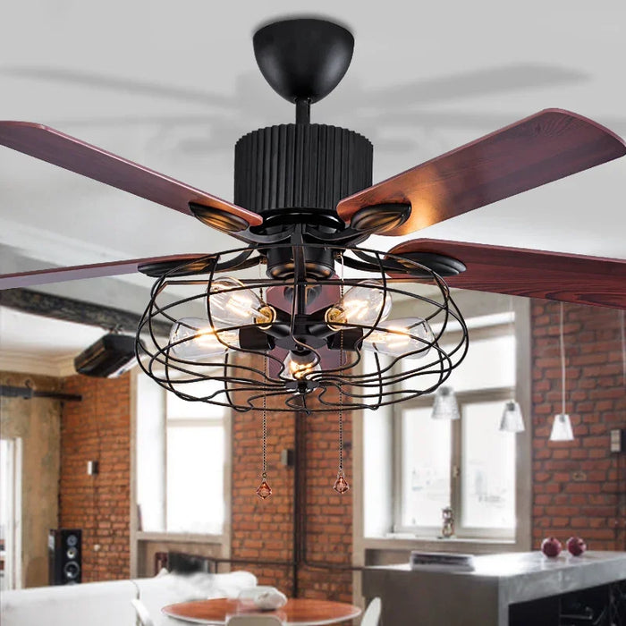 Vintage wood ceiling fan