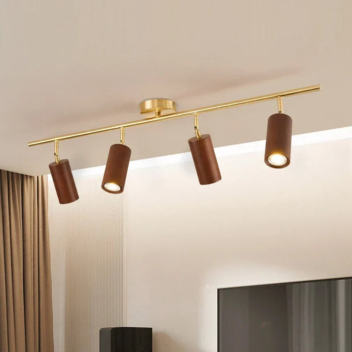 Wood ceiling spotlight