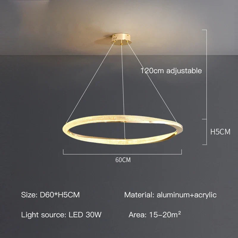 Artistic LED Ring Pendant, view 10