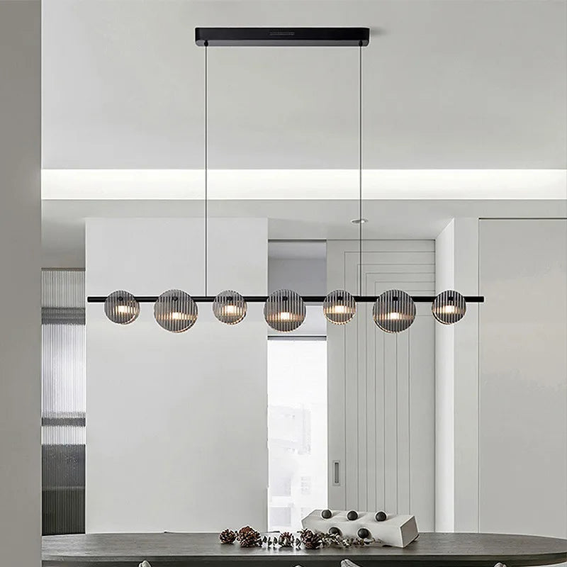 Linear glass pendant