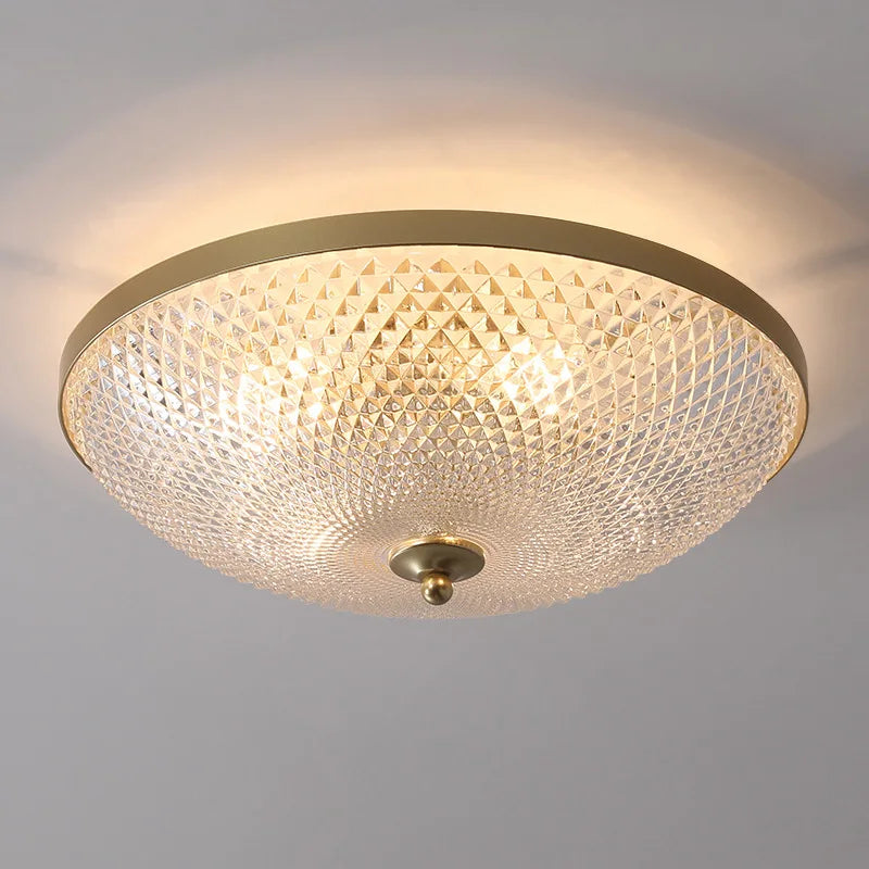 Copper glass ceiling light