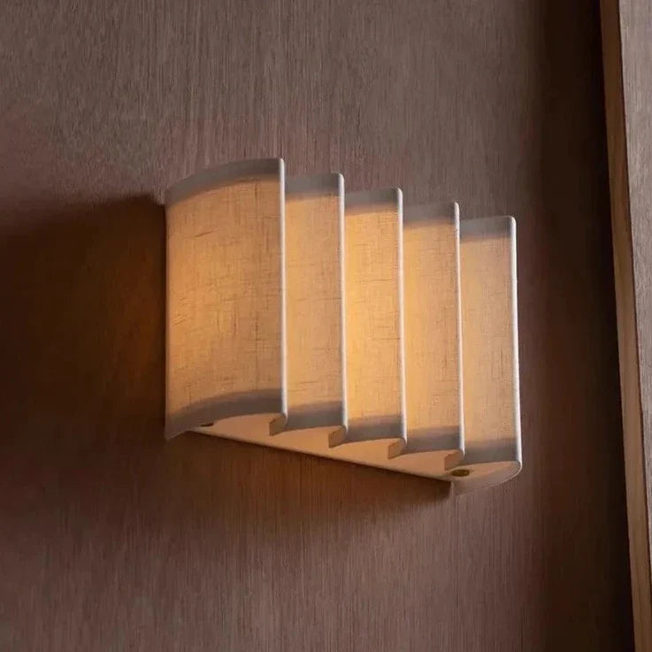 Nordic white fabric wave wall light