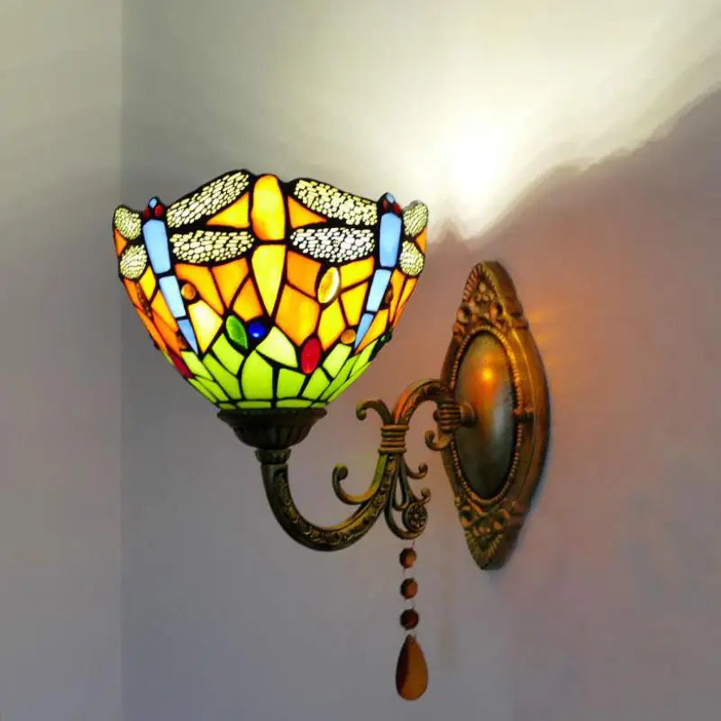 Mediterranean glass wall light