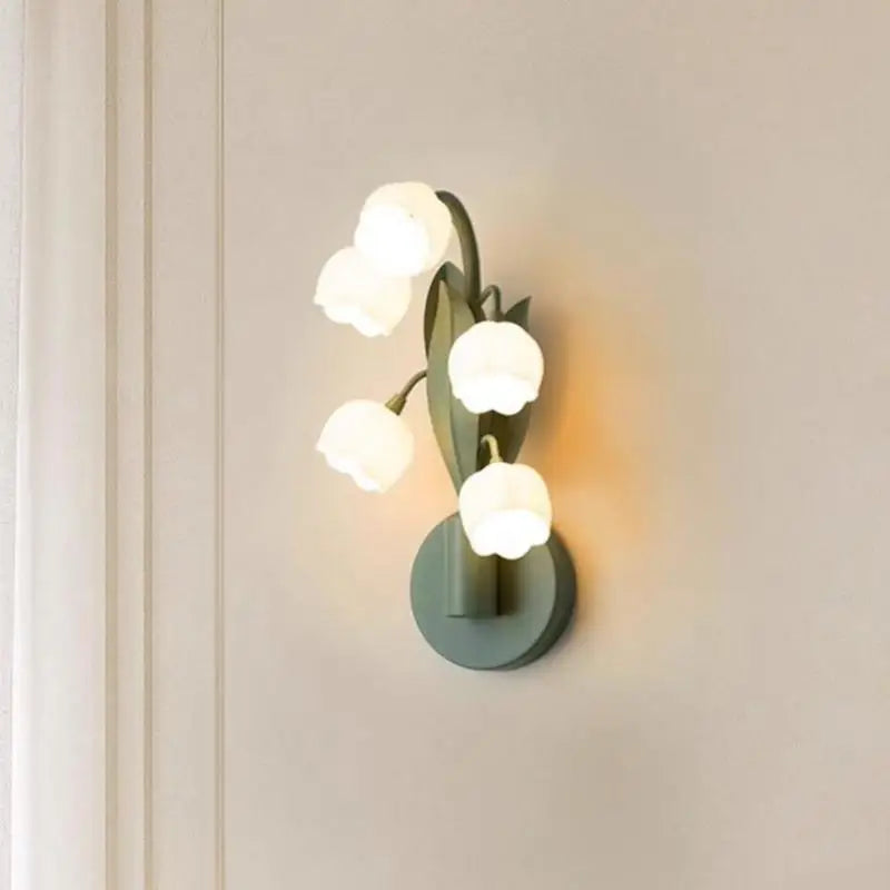 Art deco green glass wall light