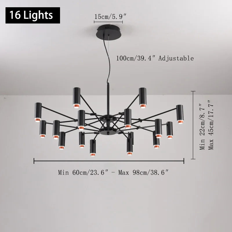 Black Fabric Chandelier, view 7