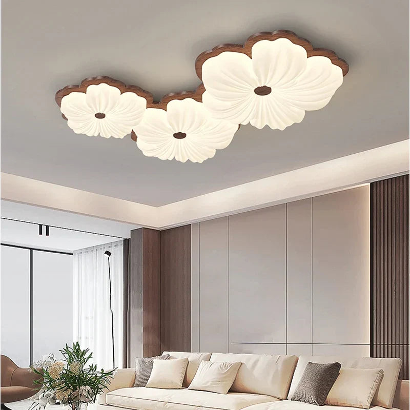 Wooden remote ceiling light