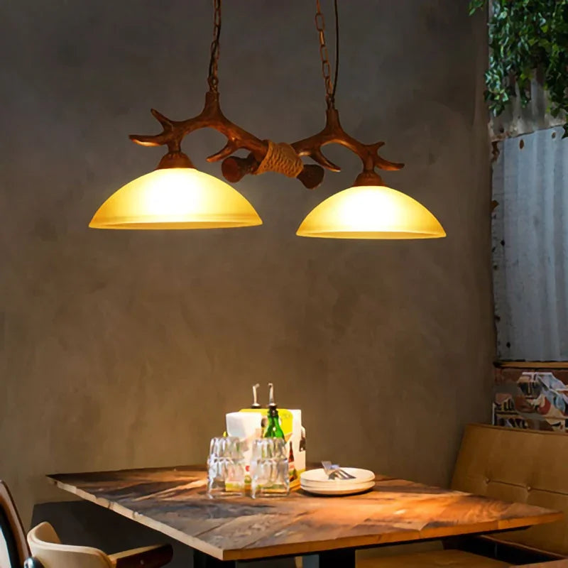 Vintage wood LED pendant