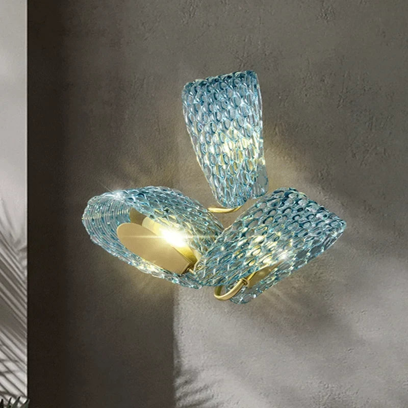 Copper flower LED wall light