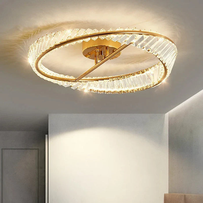Crystal steel ceiling light
