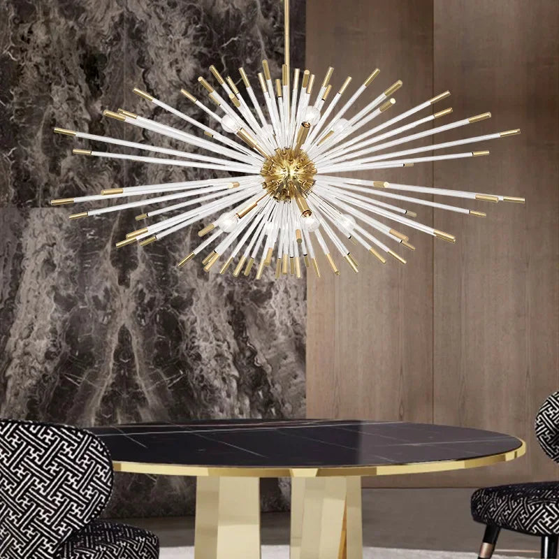 Gold sphere chandelier