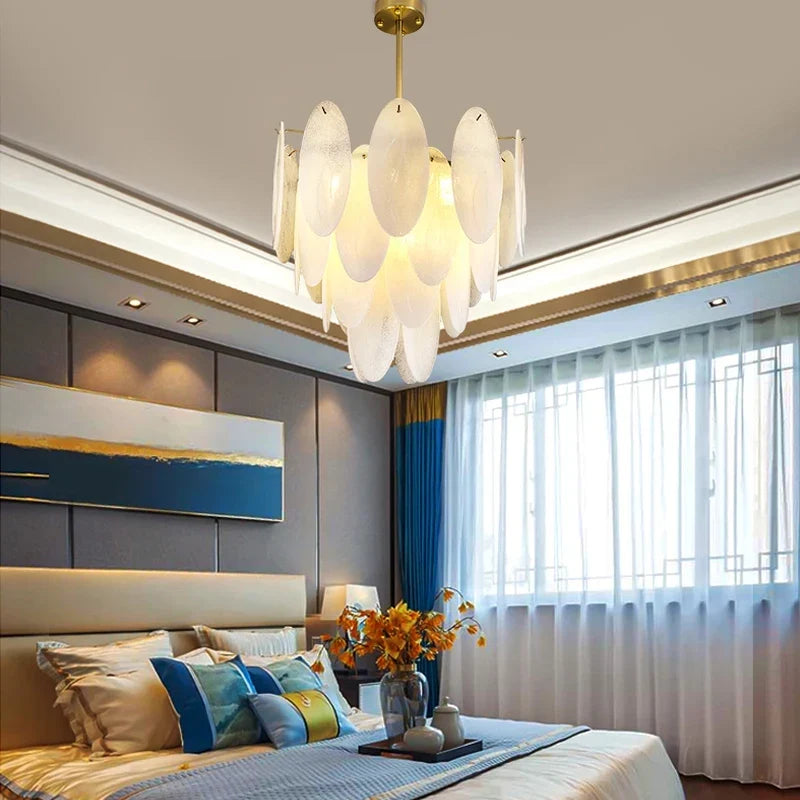 Feather crystal chandelier