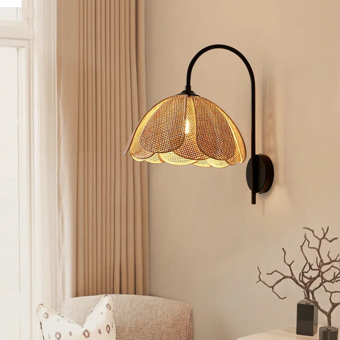 Korean style rattan wall light