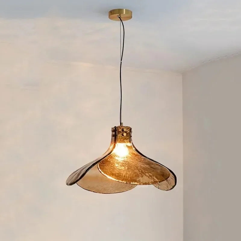 Brown glass LED pendant
