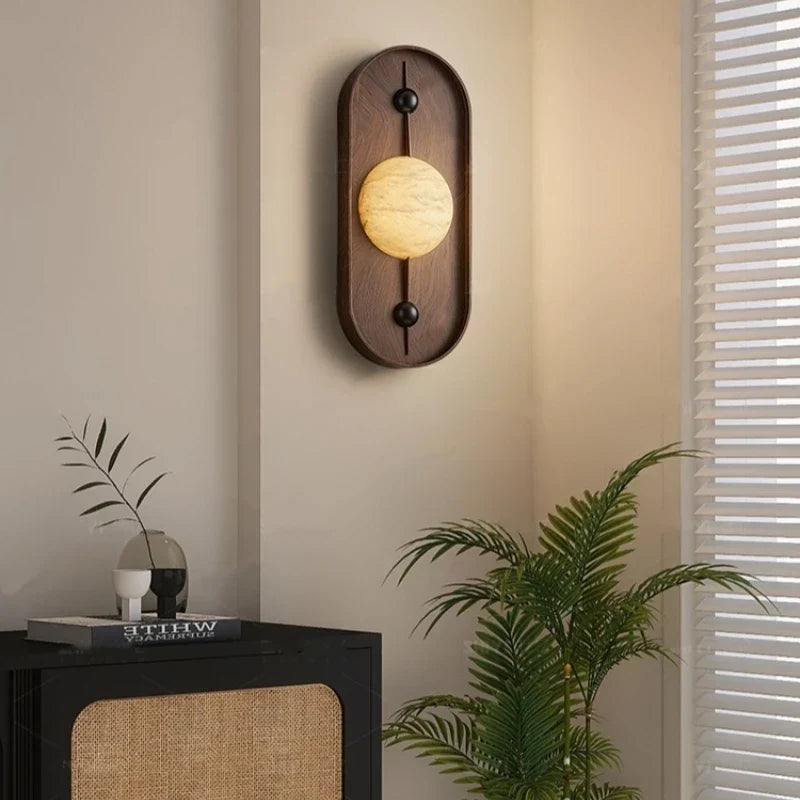 Marble and metal restaurant wall light