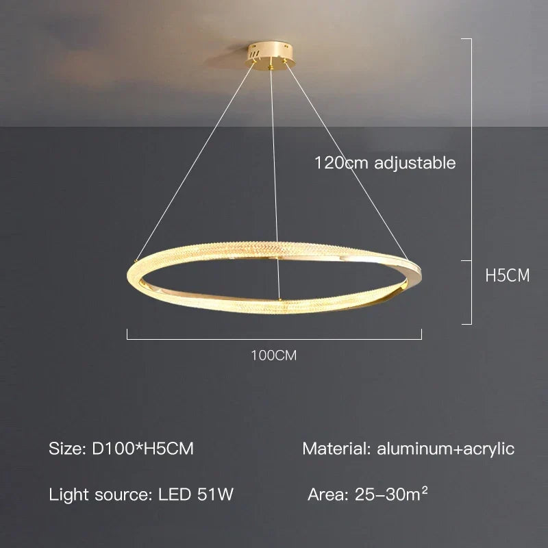 Artistic LED Ring Pendant, view 12