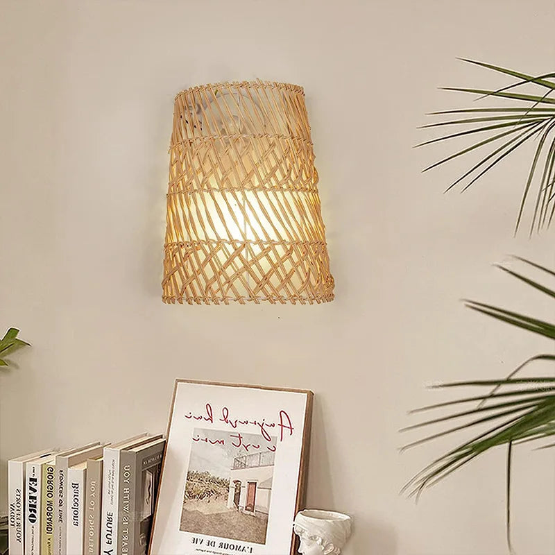 Chinese Rattan Wall Light, view 5