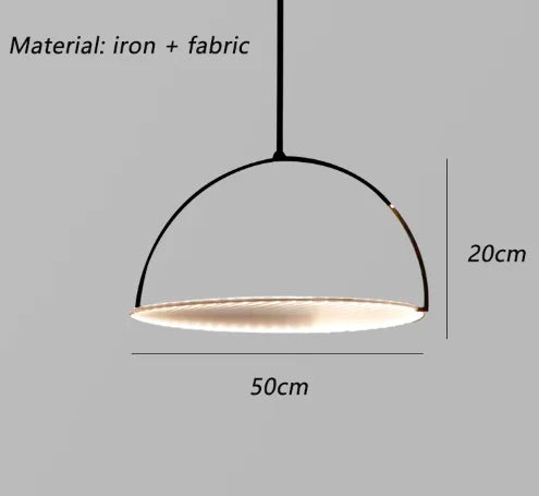 Danish Round Fabric Pendant, view 8