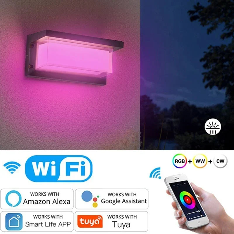 Smart RGB outdoor wall light