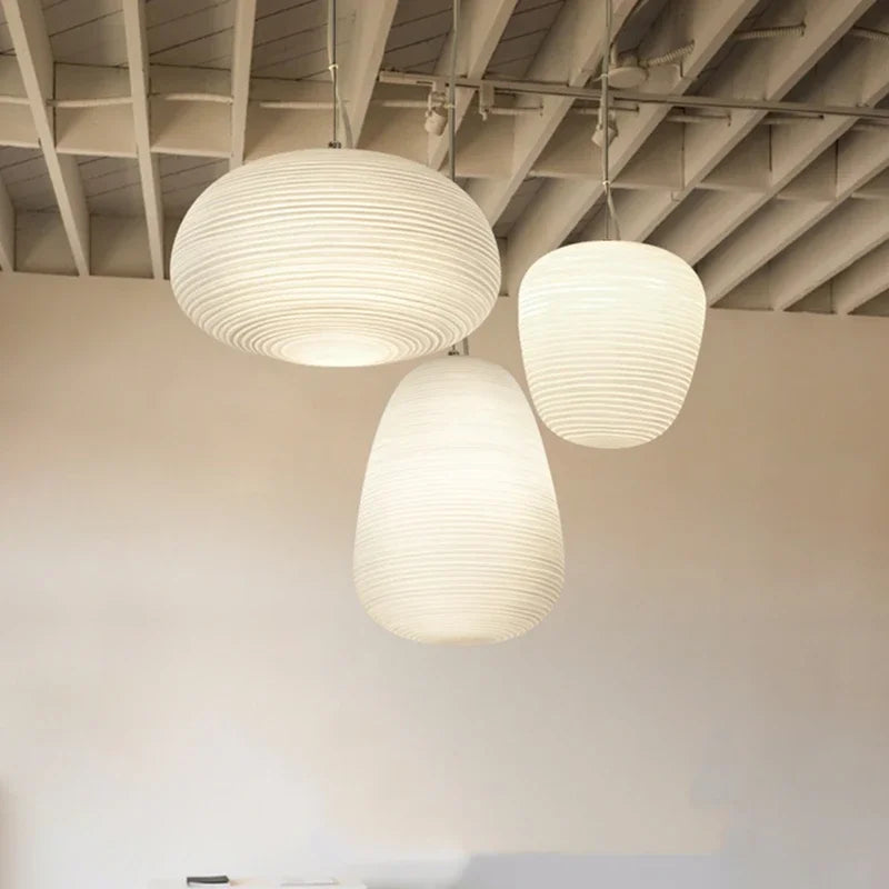 White acrylic pendant in a bedroom