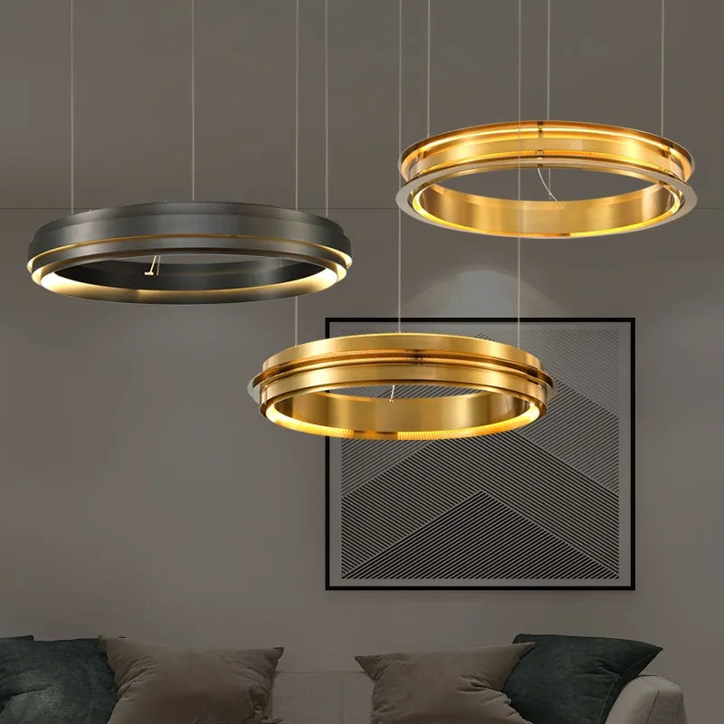Gold ring chandelier