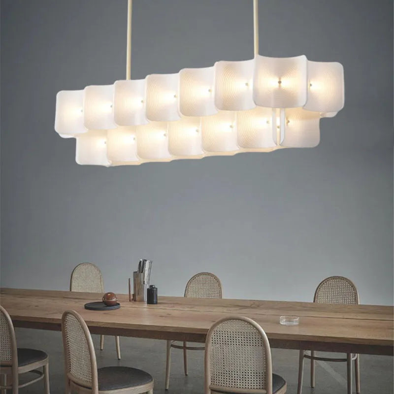 White linear chandelier