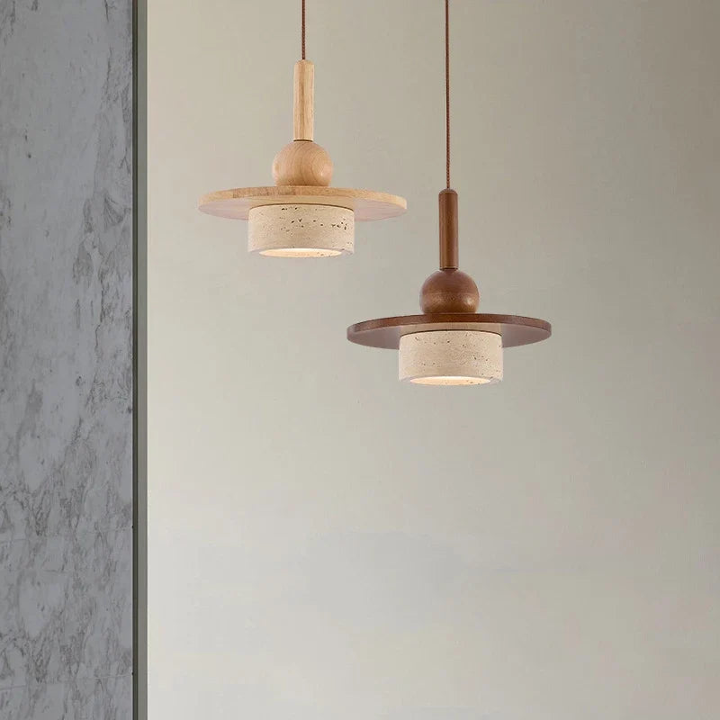 Stone wood pendant