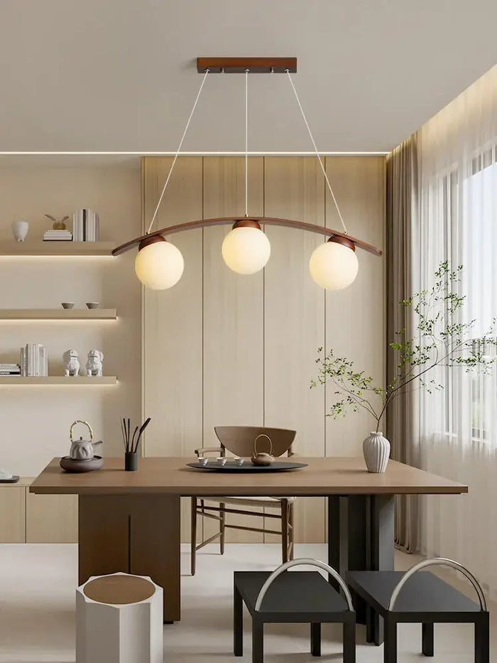 Wood chandelier