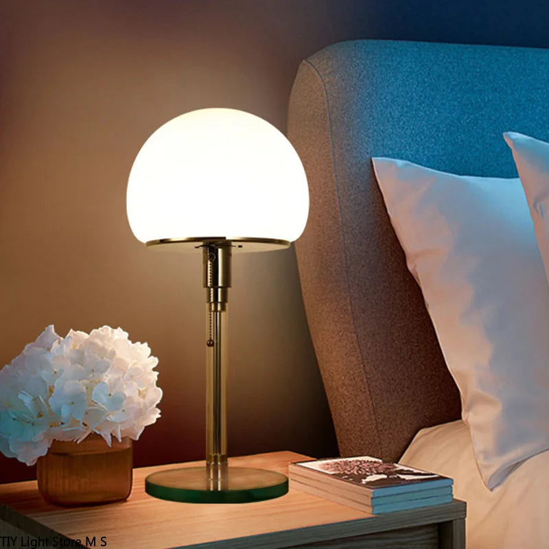 Glass desk lamp