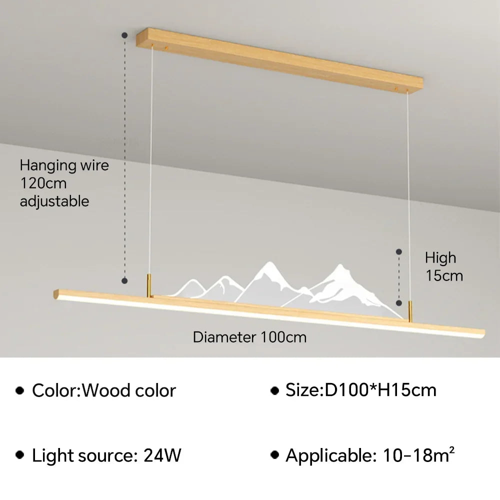 Wood LED Pendant 39.4 in, view 11