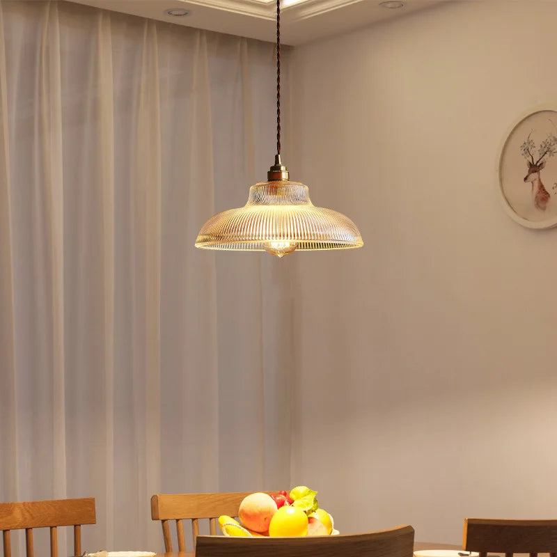 Glass pendant in a kitchen