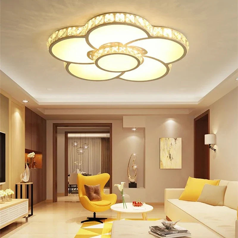 Crystal flower ceiling light