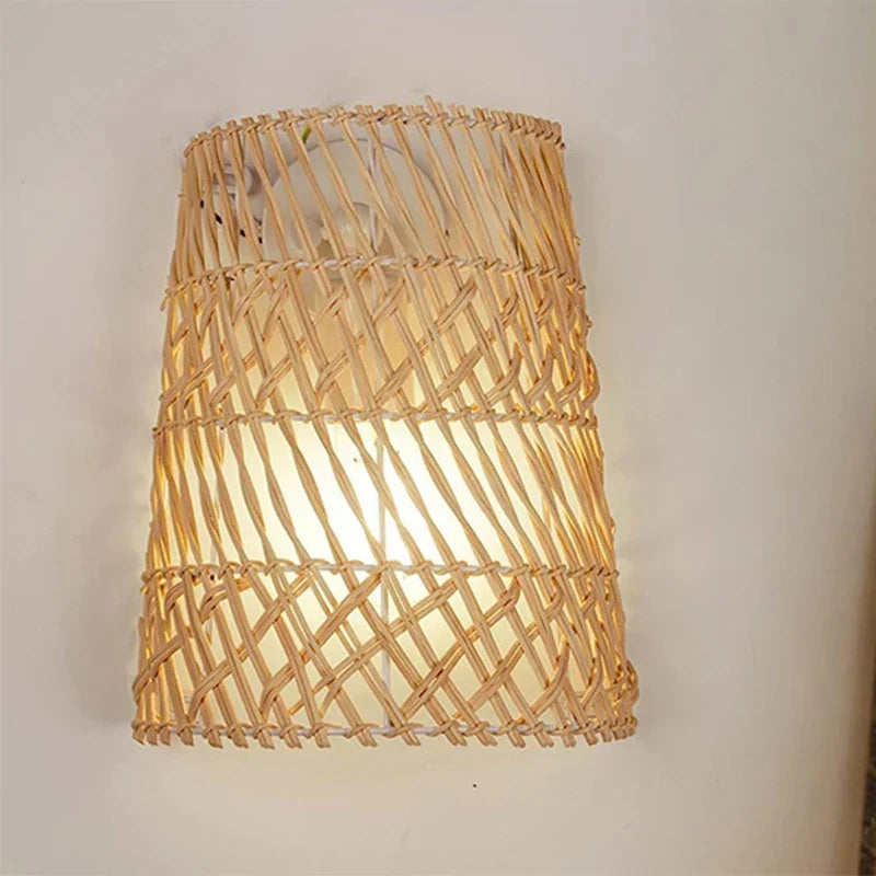 Chinese Rattan Wall Light, view 7