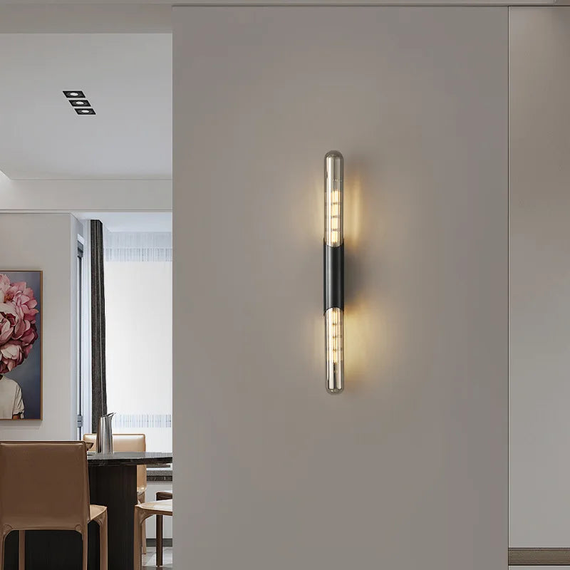 Brass Clear Glass Sconce, view 4