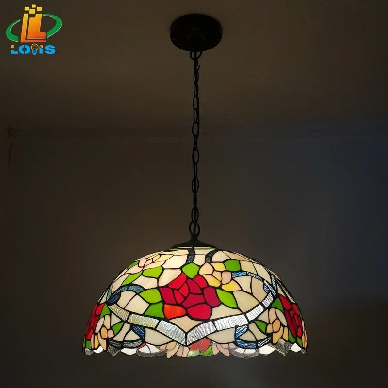 Floral glass lamp