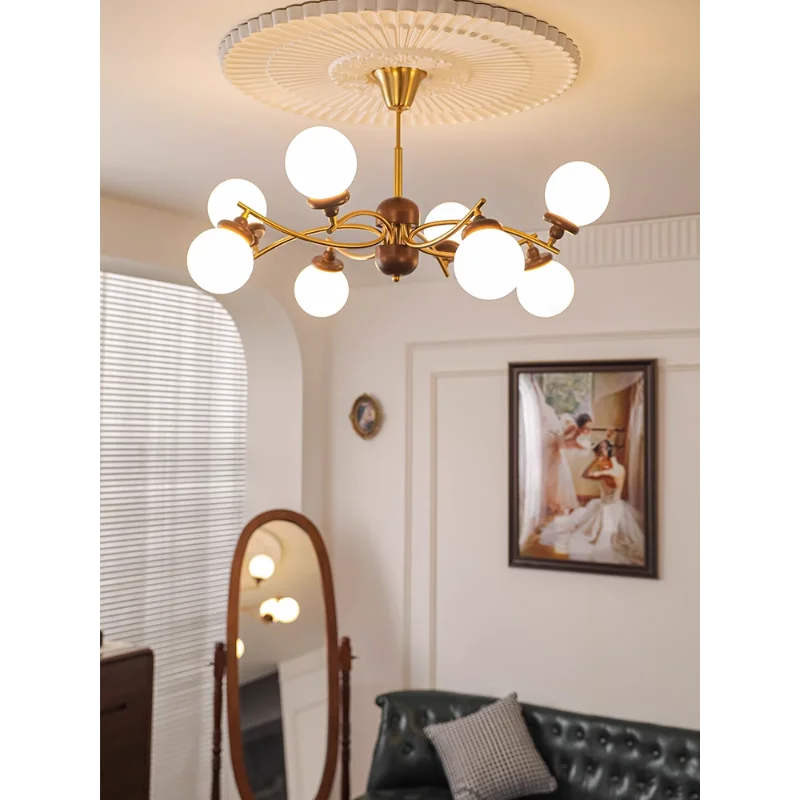 Wood magic bean chandelier