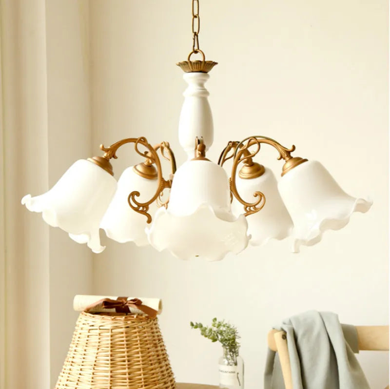 Frosted glass chandelier