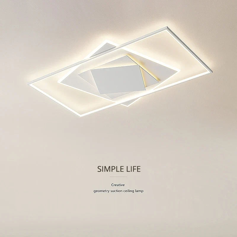 Geometric rectangular ceiling light