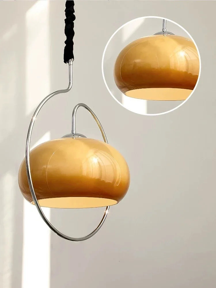 Cream pendant in a dining room