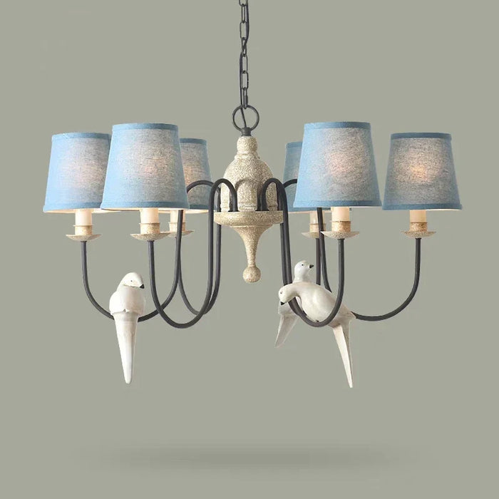 Vintage bird crystal chandelier