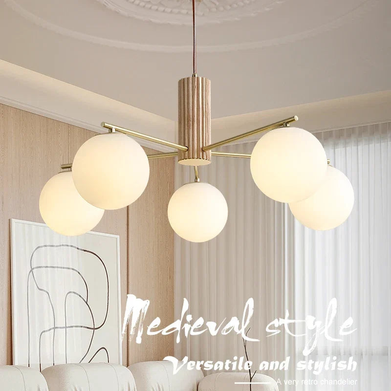 Walnut chandelier