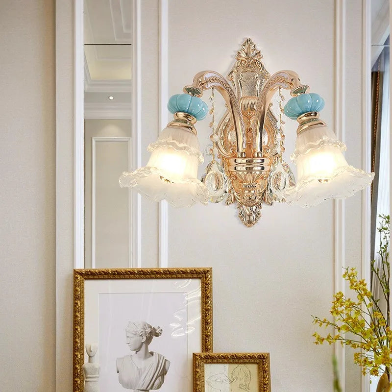 Blue gold sconce