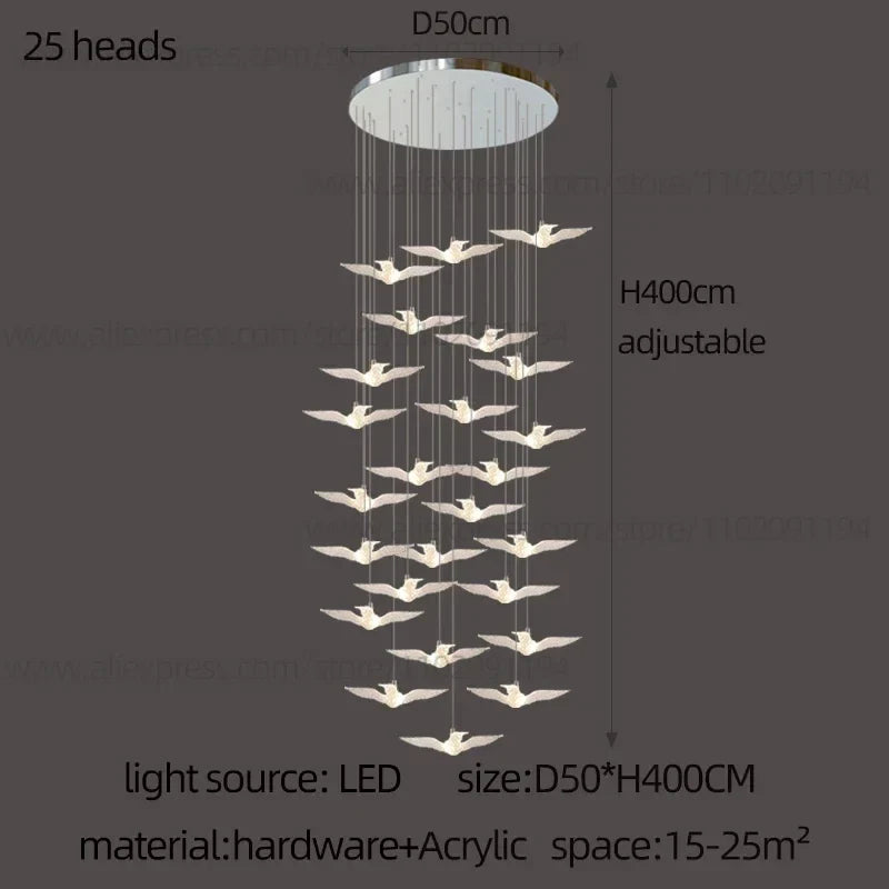 Bird LED Chandelier, view 8